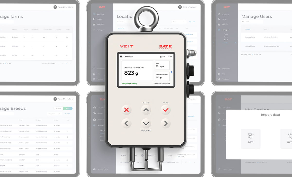 Ilustration of an operation system software with BAT2 Connect
